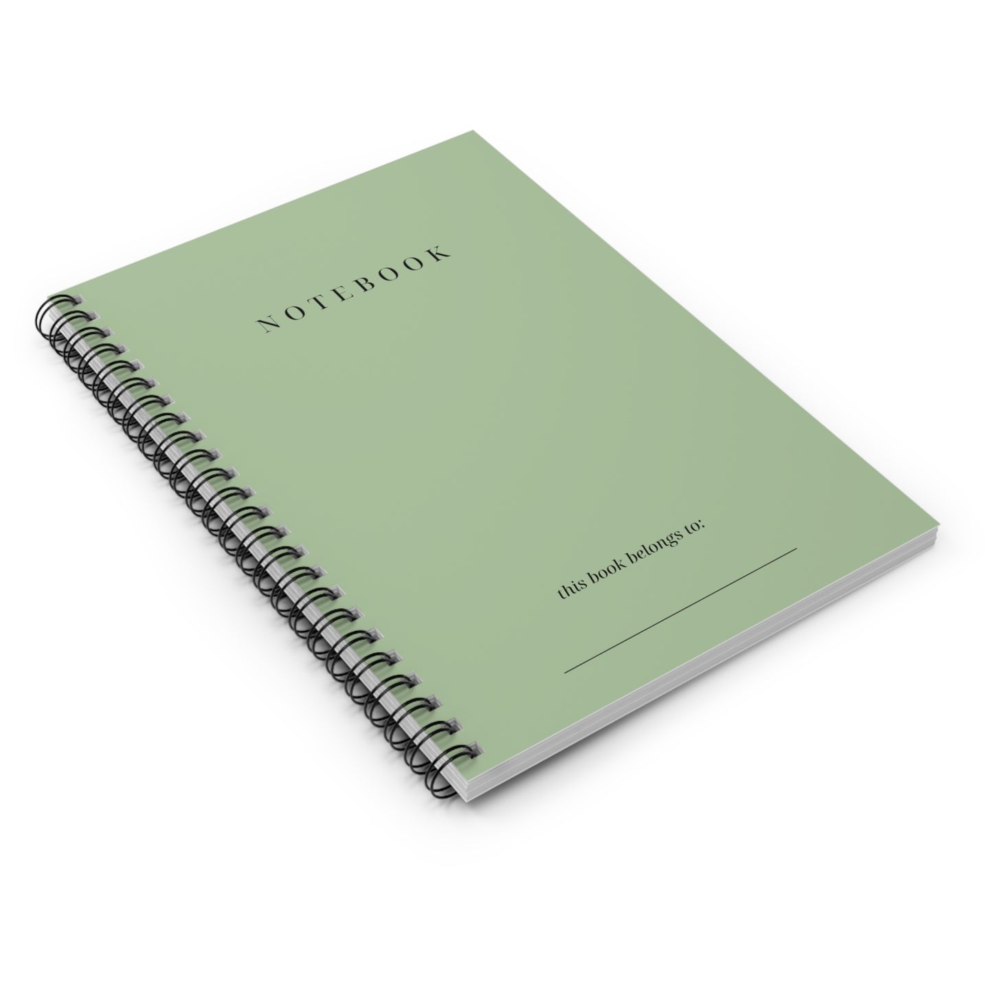 Green Notebook - Blank Ruled Line