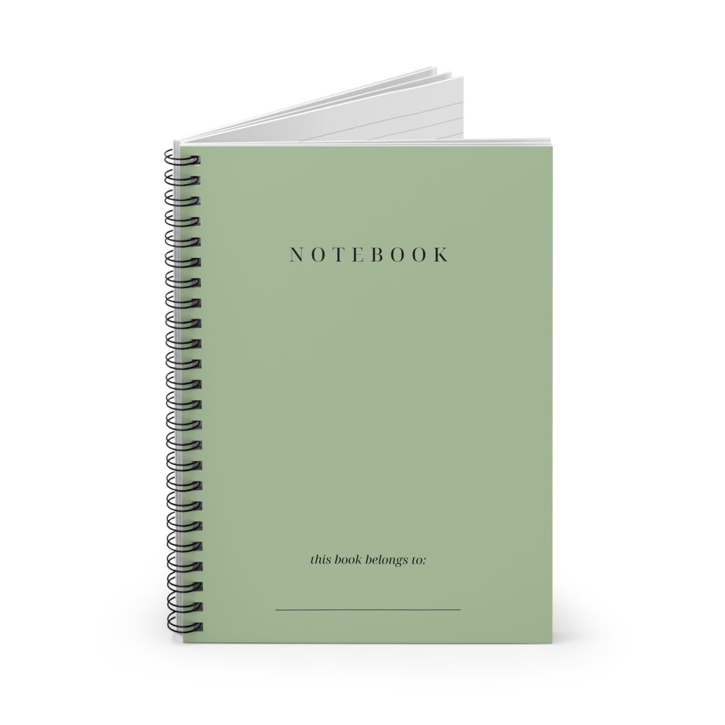 Green Notebook - Blank Ruled Line