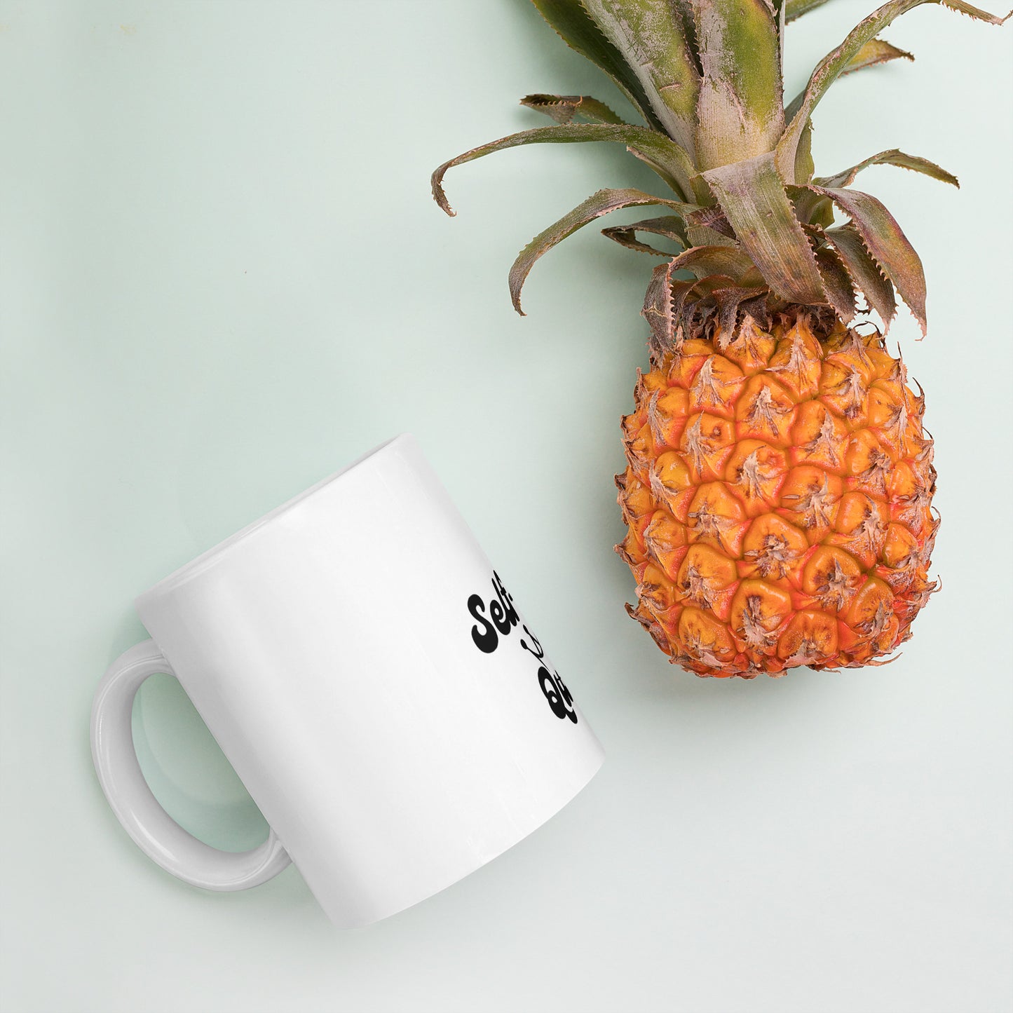 Self Care Queen White Glossy Mug