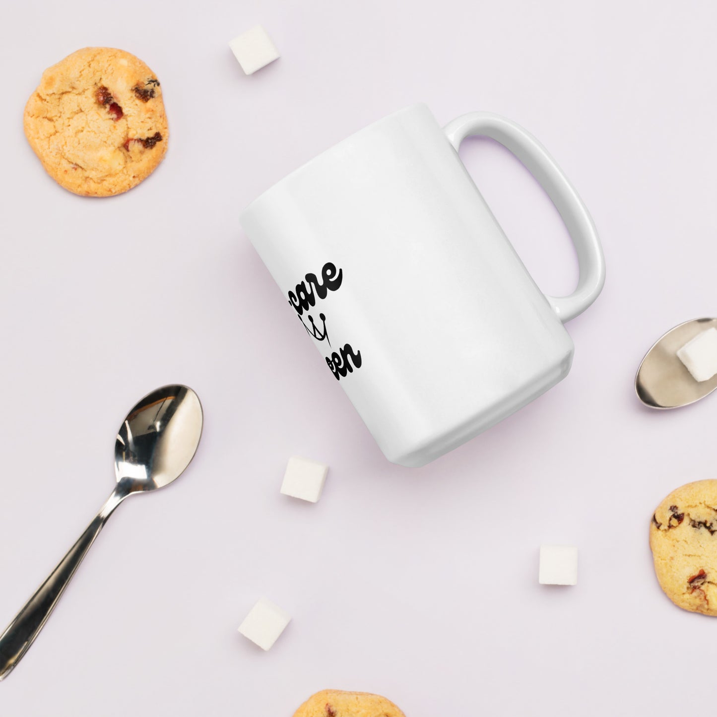 Self Care Queen White Glossy Mug