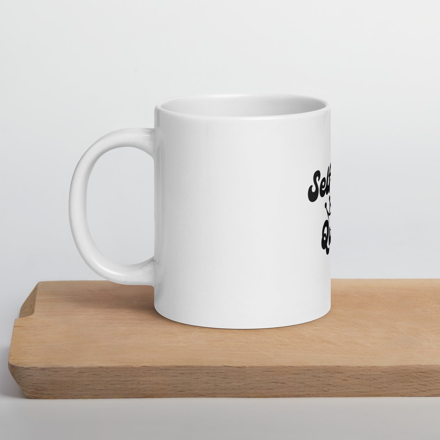 Self Care Queen White Glossy Mug