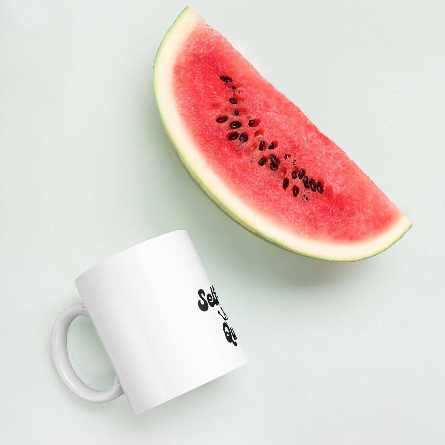 Self Care Queen White Glossy Mug